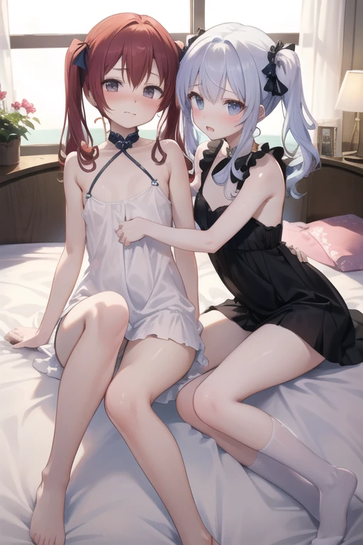 super fine illustrations,Animate,1 boy,Lewd expression,Sexy,Gay,Sexual ,pleasant sensation,vehement,Bed,perspired,barechested,Heart to eye,Ponytail hairstyle,Parted bangs,A pink-haired,Red eyes,White skin,Full body like,Femininity,Wear only sexy lace panties,There is a white liquid on the body,Bare male genitalia,There is only one person,Stick out her tongue