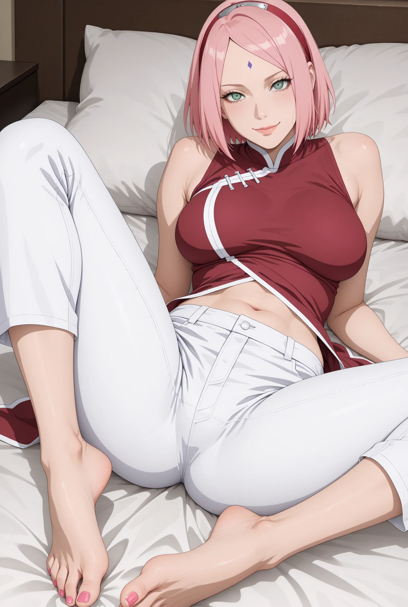 Realistic, Best quality, insane quality, nude, hot 18 years old girl, otome, otome dori, otome being fucked by man with big cock, orgasm face, open arms, expression of sexual pleasure on cute face, pale skin, hot tall and slim body (Anatomically correct proportions ), sexy position, ((naked hot body with natural pretty showing ), long sleeve)), thick thighs, erotic pose, very long pink hair, 4k