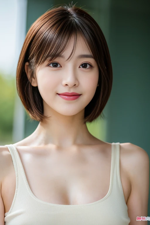 ((Layered Haircut、Colossal tits:1.2)),(photographrealistic:1.4), (Hyper realistic:1.4), (Realistic:1.3), (Smoother lighting:1.05), (increase cinematic lighting quality:0.9), 32K, 1girl in,25-years old, Realistic lighting, Backlighting, Light on Face, raytrace, (Brightening light:1.2), (Increase quality:1.4), (Top quality real texture skins:1.4), finely detailed eyes, finerly detailed face, (tired and sleepy and joy:0), (Laugh:1.4),a necklace, (Increase body line mood:1.1), (Increase the beauty of skin texture:1.1),Colossal tits