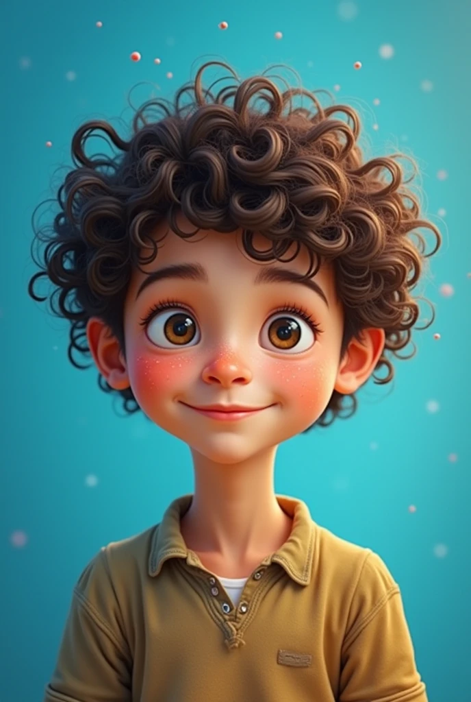 A boy with curly hair