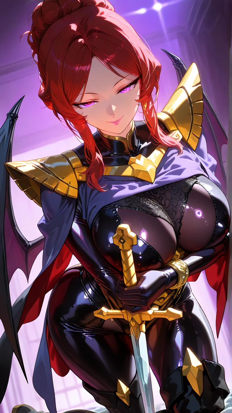 (perfect composition),(zelda totk reimagined as a corrupted dark queen by ganon )+++,masterpiece, best quality, high quality, illustration, film grain,(perfect female )++, beautiful detailed eyes, (symbol of evil:1.2),milf zelda, lascivious woman, (evil smile:1.1), (villain, dark heroine:1.2), (perfect female proportions:1.1), (seductive eyes:1.2), eyeliner, mascara, sexy makeup, (seductive smile:1.2), (mature woman:1.4),masterpiece, best quality, high quality, illustration, film grain, 1girl, (glowing evil red eyes), evil grin, crazy eyes, (high resolution, masterpiece, ultra best quality, insanely amazing hyper fine extremely detailed, official:1.4) dark heroine anime girl with short hair in a dark and evil place, extremely detailed artgerm, (official:1.4), dynamic composition, (solo girl:1.4), masterpiece, ultra-detailed, iconic attack, dominatrix, spiked collar, dark kingdom, bad end, 1girl, solo female, solo focus, mature female, standing, full body, looking at viewer, dark zelda totk, dark queen, evil, corruption, contrapposto, mind break, blond hair, (short hair:1,5), evil smile, lips, eyelashes, evil grin, dark aura, thigh_clothes, ,alternate costume, bdsm, (intricate details:1.12), (intricate details, hyperdetailed:1.15), hdr, dungeon, (at night:1.2), fireplace, warm light, dramatic light, cinematic,creepy dungeon, dark aesthetic, goth aesthetic, creepy, ominous background, dark atmosphere, death atmosphere, green and red atmosphere, evil dungeon background, gothique, faint darkness, ((red glow crotch tattoo)), colored picture