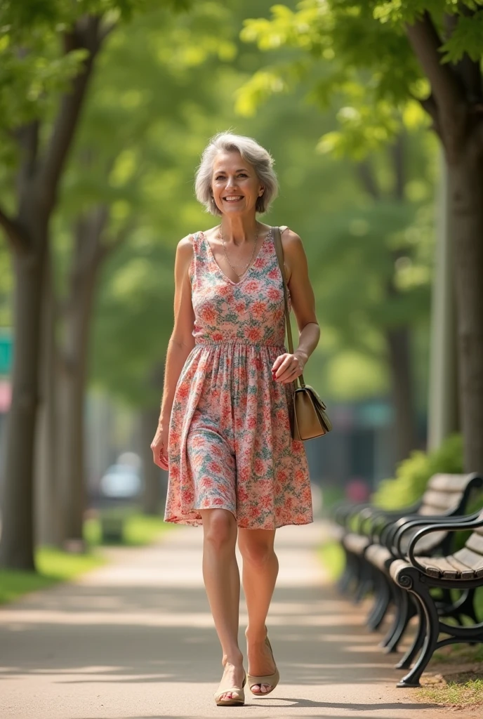 A 73-year-old woman living in a public park