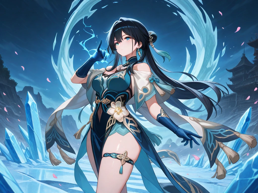 cinematic, intricate, elegant, highly detailed, sharp focus, rich bright colors, amazing light, shiny, brilliant, fantastic atmosphere, singular illumination, fine detail, creative, positive energetic,
1 japanese girl, floating water, fantasy setting, dancing, waterbending,