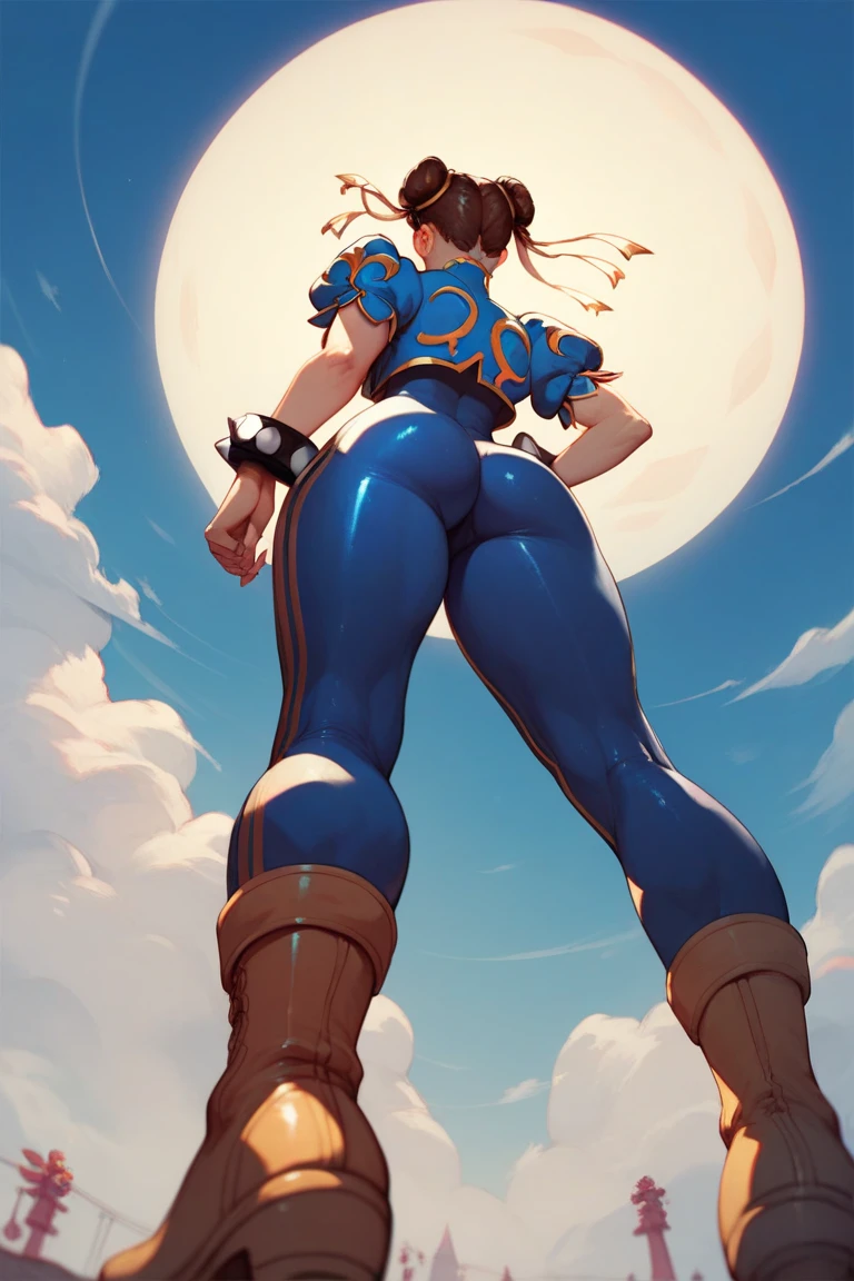 Personaje chun li desnuda cuerpo sexy, (NSFW) lado posterior mostrando el culo y su ano, sexy mostrando su posterior
