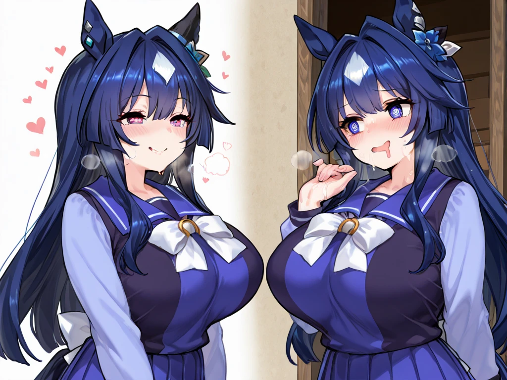 woman、horse ears、horse tail、big breasts