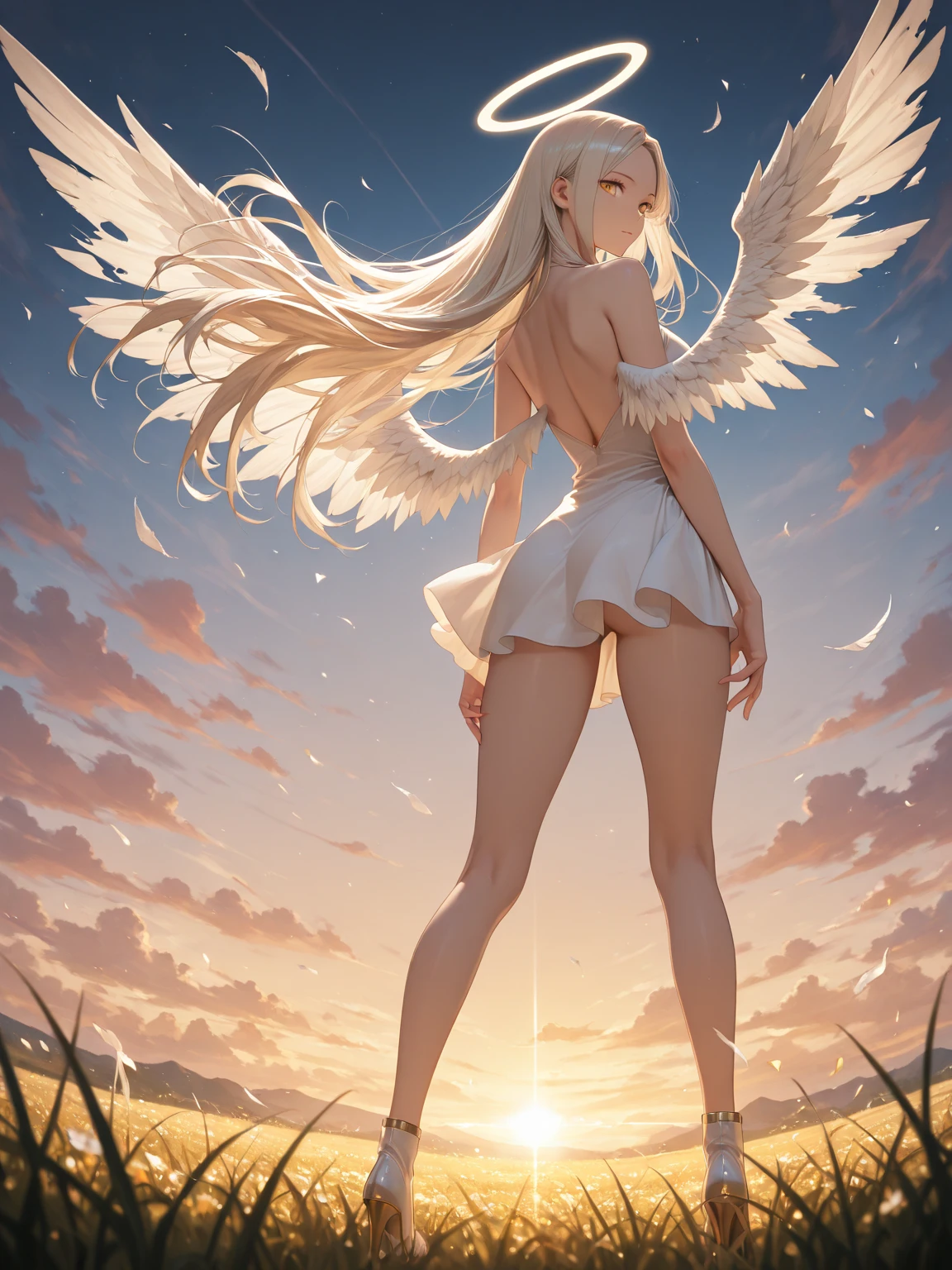 A nude Fary flying in the sky in the sun light