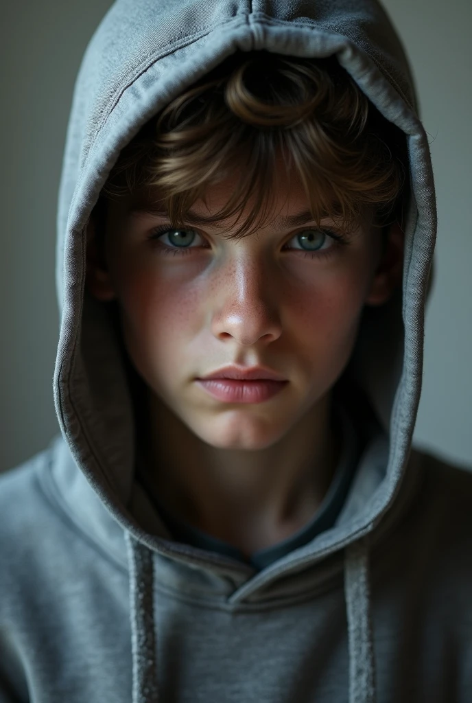 Sad boy look camera 
