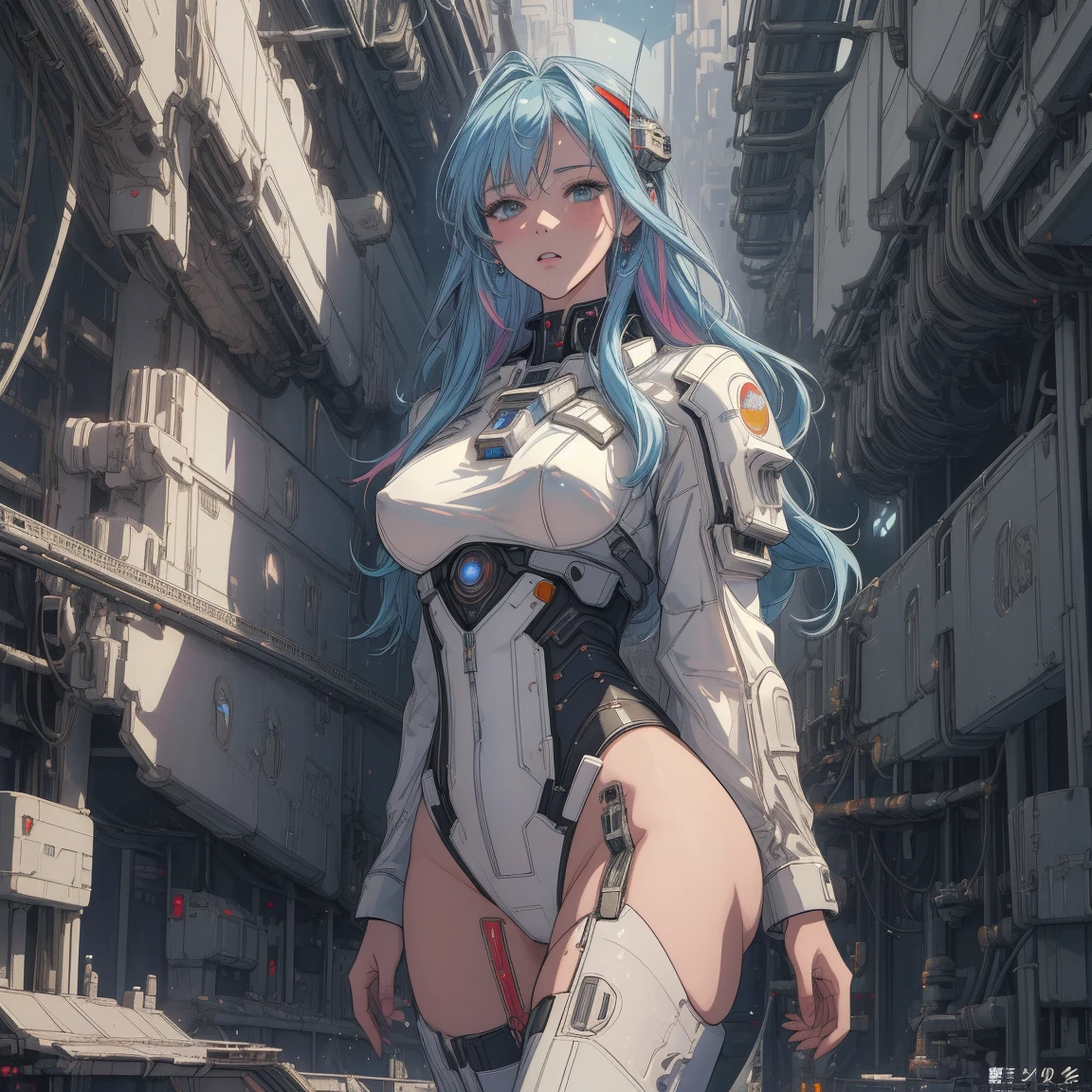 (masterpiece:1.3), (best movie quality), (divine painter), (extremely fine), (beautiful), (very detailed settings:1), (artistic lighting), (muddy white god々A high-spec lady covered in hot liquid、Name is「Nemo」), short blue haired, (eye+yellow+red:1.4), (multicolored eye+heterochromia), 24-years-old, 「Nemo」Muddy white god slides a dildo in and out of her vagina between penises々A liquid is gushing out from the vagina between the penises., I&#39;m excited and my clitoris is sticking out, Beautifully shaped, large breasts and small nipples, wearing cyberpunk clothes, 「Nemo」He is a cutting-edge engineer in scientific research in the ultra-future world of 3600, when science and technology have advanced. (The robots around me are the best masterpieces), (After the end of World War VI、There are very few surviving humans、「Nemo」looks at the man、White god with mud from the female genitals々Fresh liquid overflows), (「Nemo」Instead of getting stronger by inserting a dildo into the vagina、I always climax and squirt),(lewd), (「Nemo」A thick white mess comes out of the female genitals of々The new liquid is、It smells very good and is sweet like honey.、It has the power to heal wounds、「Nemo」can be freely manipulated),