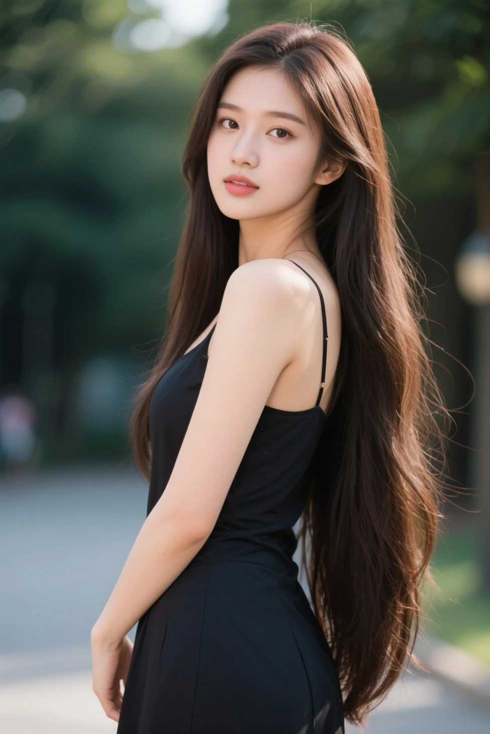 ultra-detail, high-res, (Realistic, Realistic:1.4), 10, (bestquality), Physical display, photo-hyper-realistic, Professional color grading, 最高品質, A beautiful young woman sits in an outdoor cafe with her beautiful legs gracefully crossed... She is a cute young woman with a pretty face... And the legs are arranged elegantly... Scenes in natural light emphasize her elegance... She's stretching.., Slender Legs, Extraordinarily beautiful and sleek.., which added to her charm. Capture the essence of the moment with vibrancy and style.., The composition is a beautiful eye-level scene..
