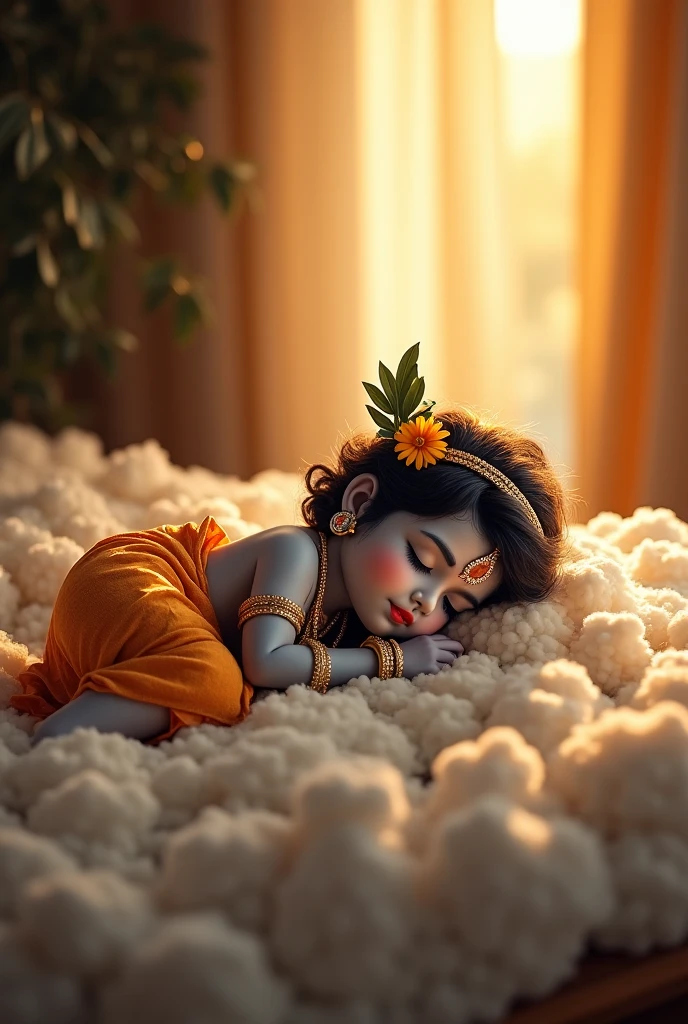 Lord Krishna as kid sleeping