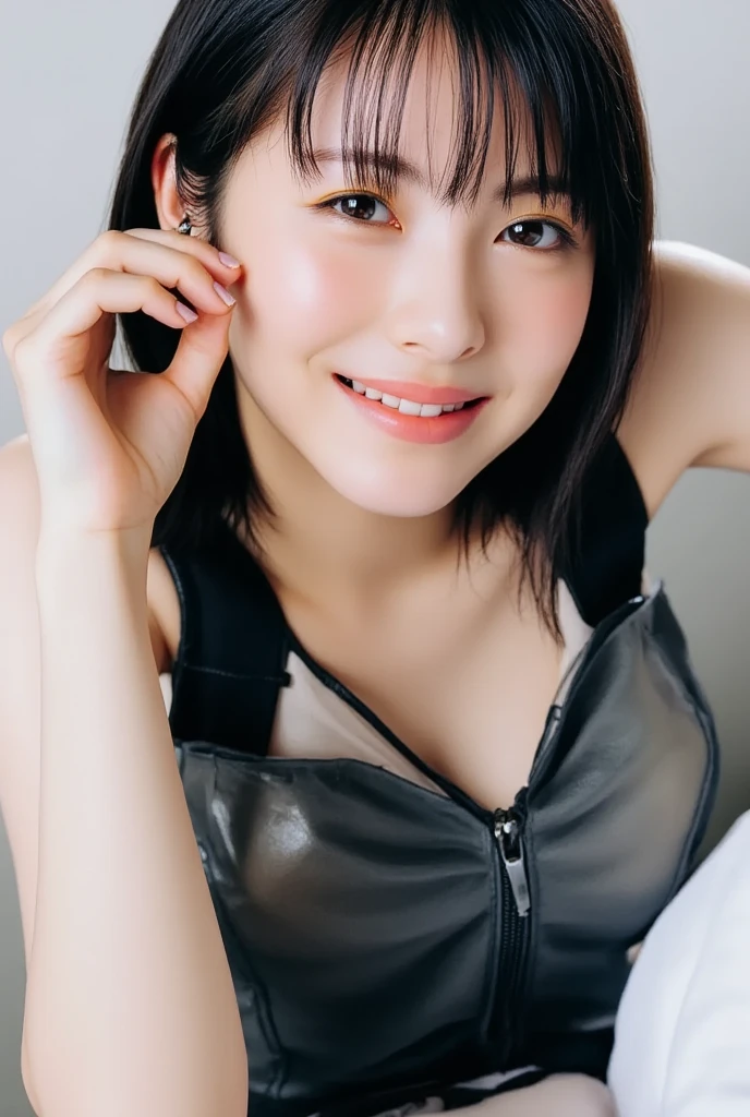 20-year-old, 8K, RAW Portrait (Japanese Girls), photo Realistic, Ultra-high resolution, Highest quality, Actual photo , dramatic, Atmospheric, Realistic,
One girl, a very beautiful Japanese Girls, Glamorous shot of a girl, smile,Bobcut,Textured skin,Good,panty,pants,underwear,Hotel,(night),lips,Big and beautiful eyes, Beautifully detailed nose,Big Breasts,View your viewers,