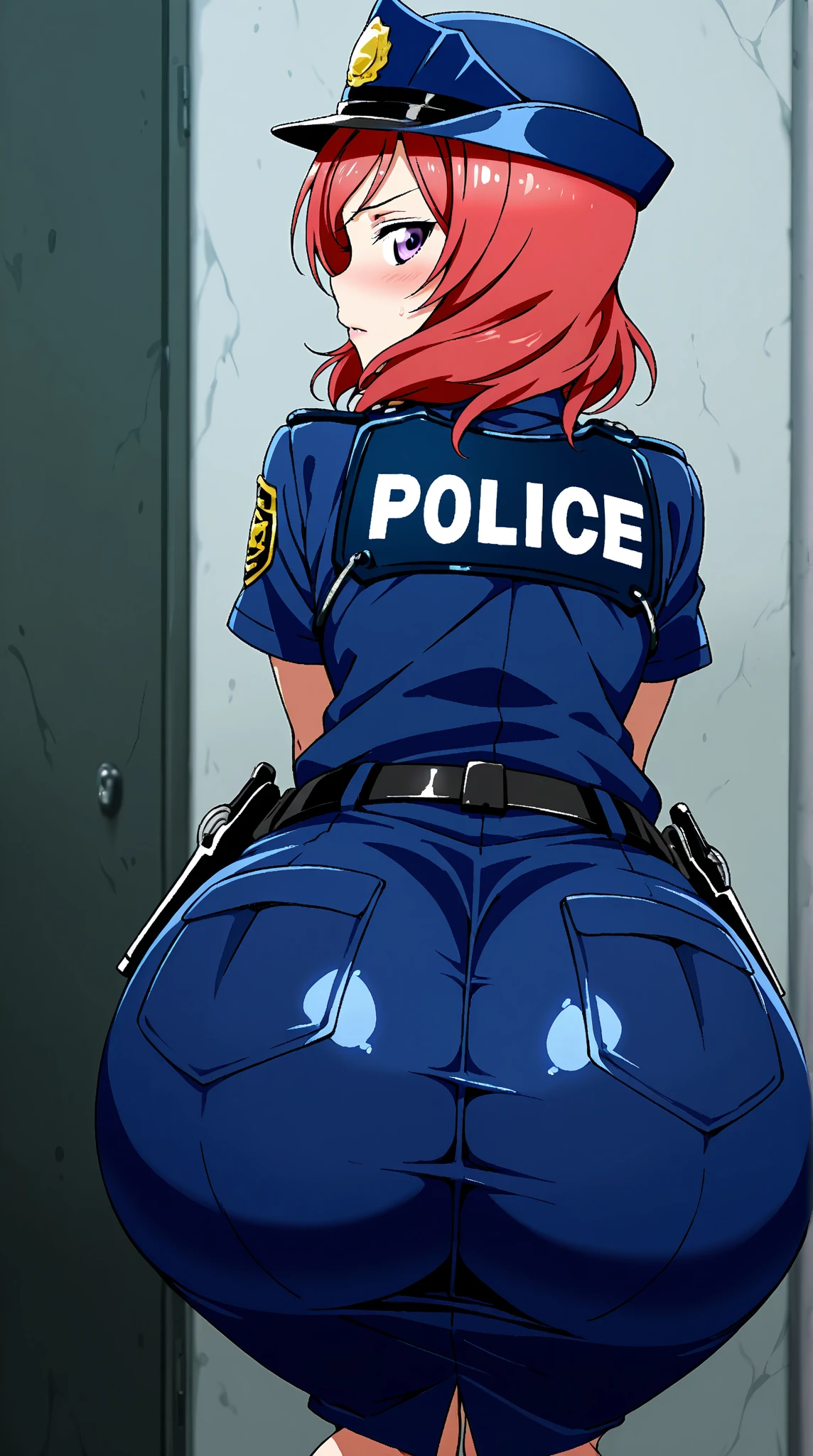 Girl,policewoman,From the back,Penetration Sex,Creampie Sex,Are crying,Forcibly,short hair,Large Breasts,Small waist,Big Ass,tall