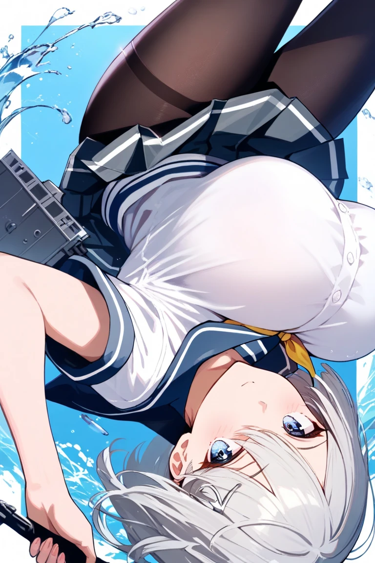 (((masterpiece))),(((best quality))),(ultra-detailed,high resolution:1.2),(illustration),((an extremely delicate and beautiful)),(detailed background), sweat,reverse suspended congress, imminent penetration, hetero, looking penis, nipples, large penis, glans, from behind, ((((ejaculation)))),, (((wrestling ring))), ((1girl)and(1muscular boy)), hetero, (1girl,tall stature),((((Bronya Rand/(Honkai:star rail/)))),official alternate costume, (slender body:1.4), (long hair,drill hair),grey hair,hair between eyes, grey eyes, (large breasts), pale skin,shiny skin, evil grin, ((She wears dress,white dress, black silk stokings,leggings,black footwear, thigh boots, elbow gloves,black gloves, long sleeves, sleeveless, jewelry,earrings)), (cum in mouth:1.4),cum on clothes,cum on breasts,excessive cum, clothing aside, clothed, ((((1muscular boy,tall stature)))),large penis,dark-skinned muscular boy,interracial,