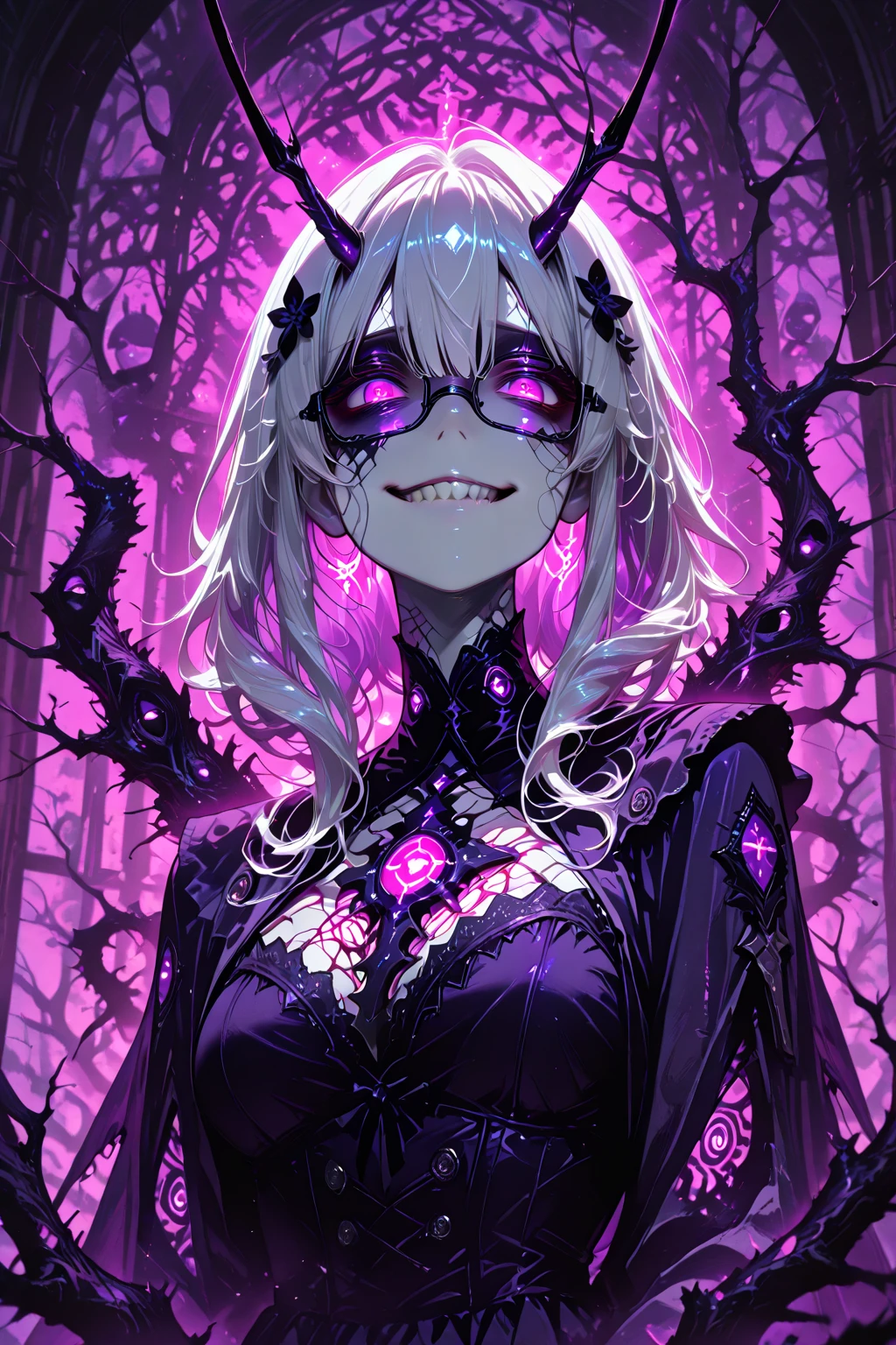 Halloween Cemetery Theme,(Cat's ears,Green braided hair:1.5),(Halloween Pumpkin and Horror Theme:1.4),(Detailed red eyes、Teary-eyed:1.4),Haunted house background,hiquality,(Very small breasts、extremely flat chest:1.5)、(Happy and big smile:1.4),Mystical boundaries,The scariest horror game、Bloods、,(Face Zoom:1.5),A detailed eye、highlight in eyes、(Upper body zoom:1.5)、Profile picture seen from the side、(Succubus:1.3)、Movie Quality、Range Flare、666、 out、Provocative、greed、conceit、lasciviouasturbation、masturbation、fullnudewomb tattoos,Halo tattoo,1girl in,Lady,Tentacle Girl,Shoggoth,{{masutepiece}},Best Quality,{{Ultra-detailed}},{{Illustration}},{{disheveled hair}},viewfinder,Monster Girl,(((Arachne,Spider legs,Spider body))),NSFW,Large breasts,smug(Half body),Wet skin,huge tentacles,Parasitized,Beautiful face,Beautiful detailed eyes,Pink skin,Dynamic Pose, 1girl in,Lady,(Tentacle_CA_girl),(Shoggoth),(Half body),Wet skin,(huge tentacles),(Tentacle paws),(Tentacle body),(Parasitized),(Beautiful face),(Beautiful detailed eyes),Pink skin,Dynamic Pose,((( {((Brain shock, heart mark, Nerve cells spreading from the brain)),Very wide open eyes, big eye, Saliva,Very pretty face, Sweat, Girl looking up, The face of a drug addict,{{{Small pupils}}}, Fusion neurons and the brain, Heart mark neurons in the brain )))
