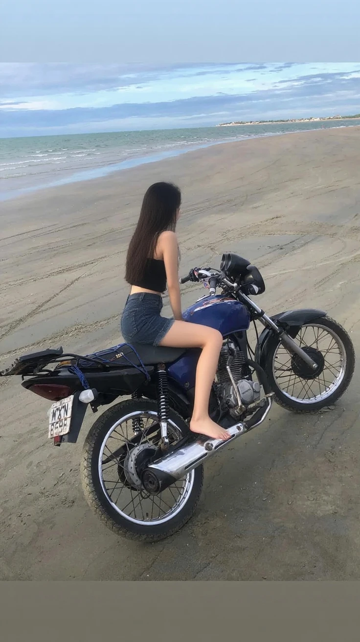Seaside Cafe,A sandy beach with a good view,Look back,Spread your legs wide、Completely naked,Ride a Harley-Davidson,1girl,One girl,Beautiful Japanese Girl,whole body,Look back,Japanese Model,masterpiece, Completely naked,Ride a Harley-Davidson,Highest quality,High resolution,Bright natural light,A beautiful, youthful 25-year-old woman,whole body,Perfect figure,Beautiful and small breasts,Small breasts,The upper body is a transparent micro bikini,whole body光沢肌,Fair skin,Soft natural light,Best image quality,4K,最High resolution,RAW Photos,whole body写真,Detailed and realistic human body,Completely naked,Ride a Harley-Davidson,Detailed and realistic skin,Realistic face in every detail,Detailed and realistic eyes,Detailed and realistic lips,Detailed and realistic teeth,Detailed and realistic ears,Detailed and realistic hair,Realistic reproduction of every detail,Beautiful Hands,Realistic feet down to the last detail,Realistic breasts down to the last detail,Realistic areola down to the last detail,Realistic nipples down to the last detail,Realistic butt in every detail,Completely naked,Ride a Harley-Davidson,whole body,full body,Wear engineer boots,Look back,No clothes,Not wearing pants,The upper body is a transparent micro bikini,The lower half is naked,Bright sunshine of the sun,The lower half of the body is unclothed,The lower half of the body is not wearing anything,