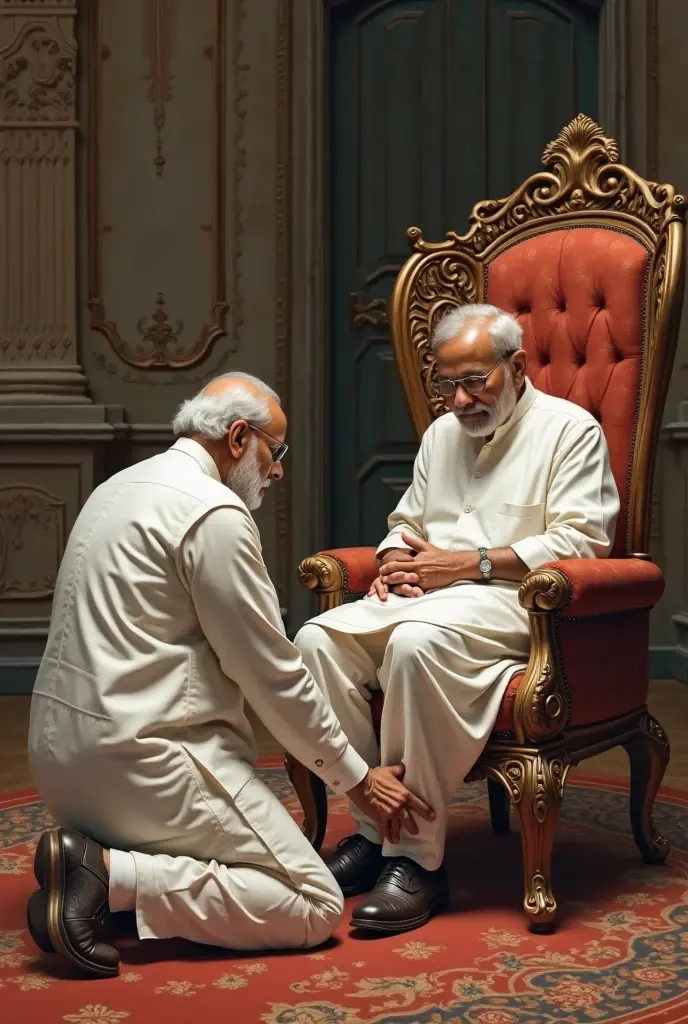 Mukesh Ambani touching the feet of narendra modi