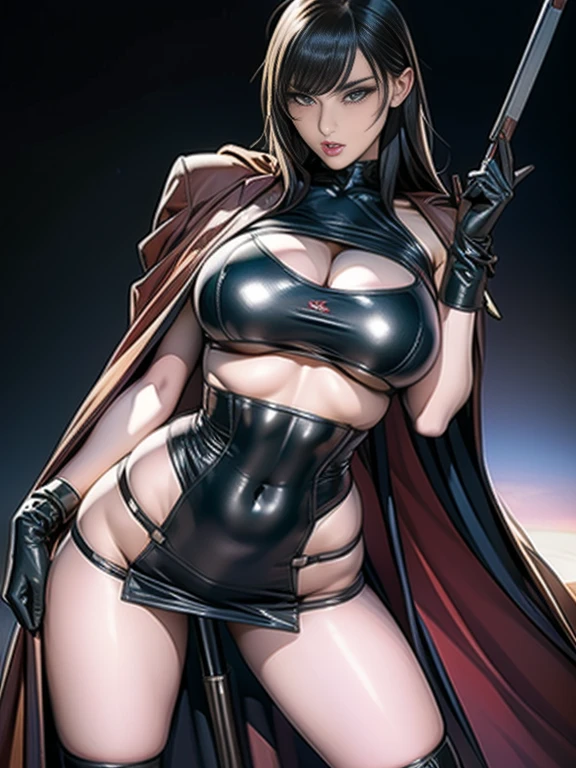 masterpiece, (Realistic:1.5), Highest quality, Beautiful lighting, Real Life, boa hancock, (only solo people ), 2 or more people NG, (perfect anatomy) , red bondage dress, Black Whip, beautiful , large breasts , Cleavage, Slim waist, smile, , standing alone, , , , Attention to detail, Sharp focus, dramatic, (RAW Photos, 8K Ultra HD, Film Grain), Caustics, Scattered beneath the surface, reflection