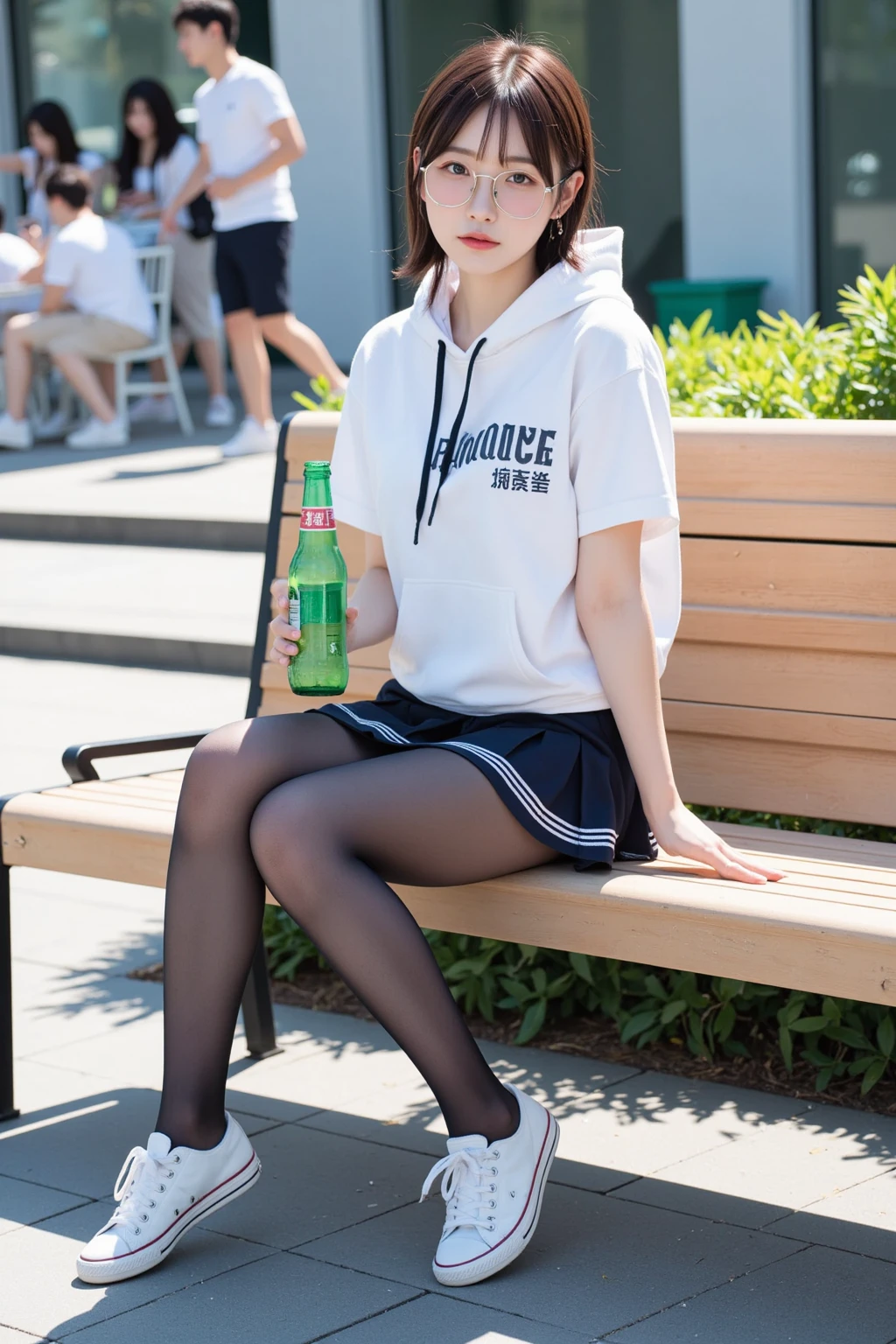 The 8k quality、Top image quality、超A high resolution、masterpiece、Photorealsitic、1 girl in、tense look、Trendy makeup、bob cuts、(off shoulder shirt、Slit skirt、Clothes that fit the body)、Cecessy、ciinematic light、The protagonist、the chaos、Super Slender、g-cup、(Do not wear underwear)、in a crowd of people、Number of people who are about to be crushed、Dynamism、a necklace、Beginning of the story、Magazine covers、Focus only on the main character、The best looks in the world、