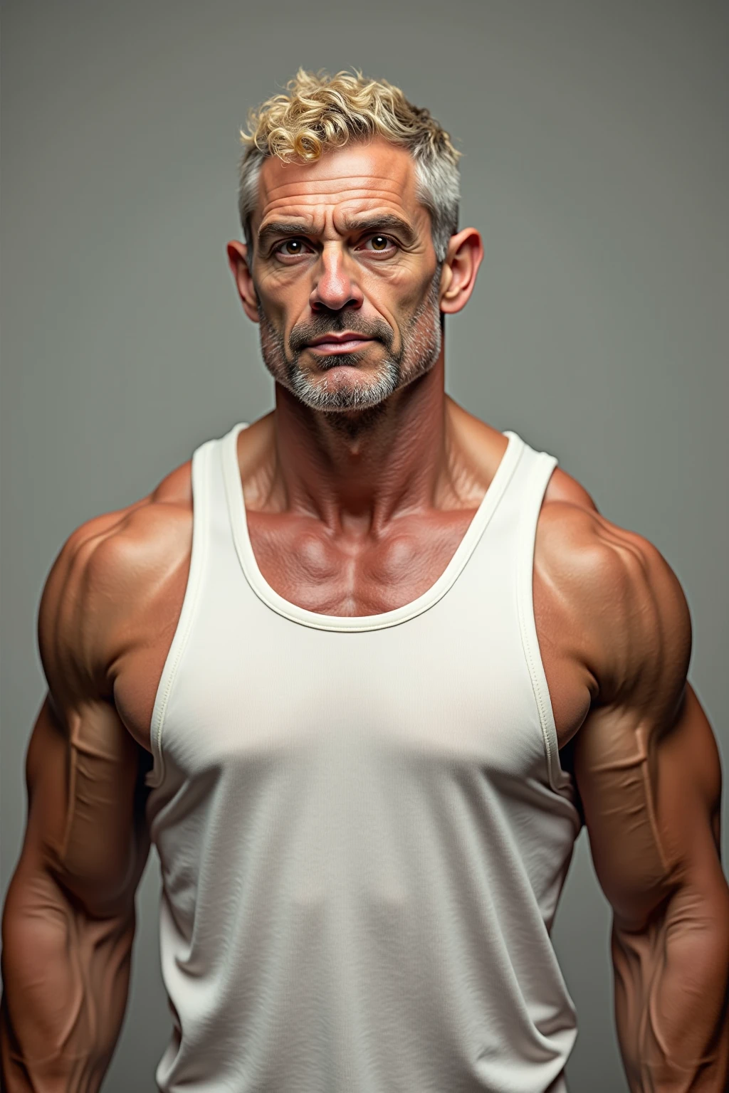 iphone pro 14, extremely beautiful model, 40 years old sexy muscular man, scandinave, shaved head, realistic, seins gaies, clivage, haut court, soutiens gorges, naked, refined room as a background