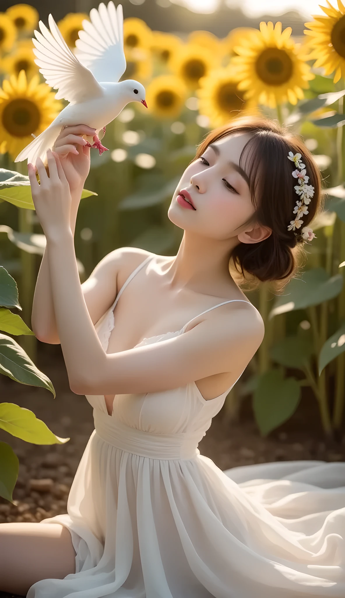 A beautiful woman with four hands