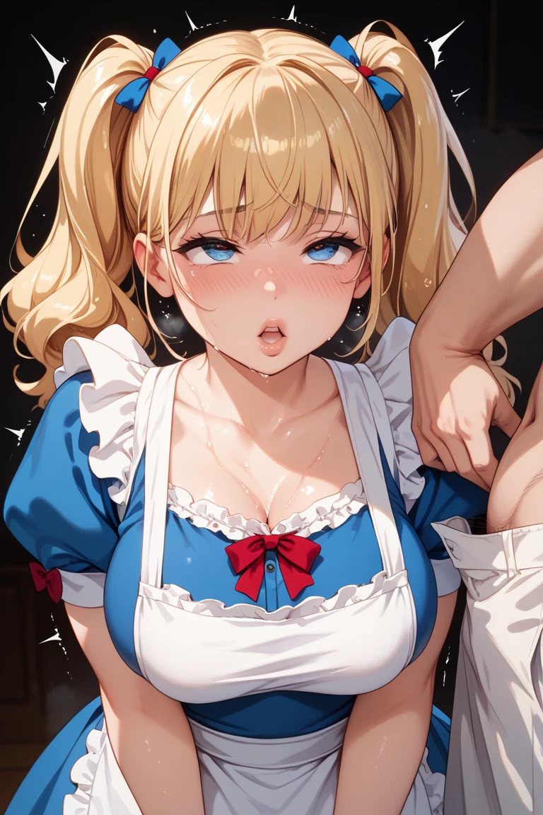 (masterpiece, best quality, ultra-detailed, high resolution, detailed eyes), (vulgar), nsfw, takeda hiromitsu style, (1girl), {school uniform, sailor suit}, curvy body, large breast, showing off nipples, tall, big eyes, heart shaped pupils, tears, blonde long hair, curly hair, collar,  on all fours, ass up, 1boy, vaginal sexy from back, (sweaty skin:1.1), orgasm, (open mouth:1.3), (tongue out:1.3), (love juice:1.2), (trembling:1.3), (blushing:1.3) (breath:1.2), (drool:1.3)