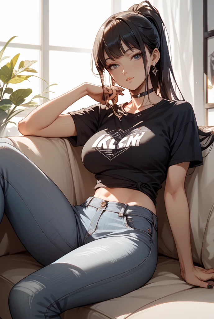  ((1 Girl)),Rough poses, (sit and raise your knees), Droopy eyes, (Punk Fashion), (Oversized T-shirt),Shorts, Trucker Cap, warm, Black Fashion , , デニムShorts, Big Breasts, Cowboy Shot,((Very detailed,Highest quality, High resolution, Indifference, 8k wallpaper, Beautiful clothes,)),クリーム色のLong Hair, Long Hair,Straight hair, eye shadow, eyeliner,Glowing Eyes, Very detailedな目, Beautiful Eyes, (Sparkling brown eyes),16-year-old girl,Five Fingers, 