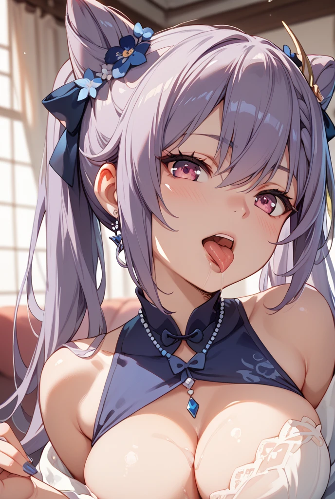1girl ,((genshinimpact,kokomi sangonomiya)), Long Hair,bangs,happy smile, smile, Open your mouth,(nsfw,full,Nude,topless),Real Summer,Daytime,sunny,My hair is blowing in the wind,whole bodyがイラストに入るように,Slender body,Beautiful nipples,詳細な乳首
BREAK indoors, Luxury Hotel,ベッドの上
BREAK looking at viewer,Beautiful breasts,(nsfw,face zoom),Medium chest,whole body,
BREAK (masterpiece:1.2), Highest quality, High resolution, unity 8k wallpaper, (shape:0.8), (Beautiful details:1.6), Highly detailed face, Perfect lighting, Extremely detailed CG, (Perfect hands, Perfect Anatomy), (((nsfw,full,hetero,orgasm,fellatio,blowjob,penis in mouth,Suck the penis deep,Eating penis,Sucking penis,Face close-up,face zoom,Grab your penis,harem,licking penis,cum in face,cum in hair,Put your penis between your breasts,Massage the breasts with both hands)))
