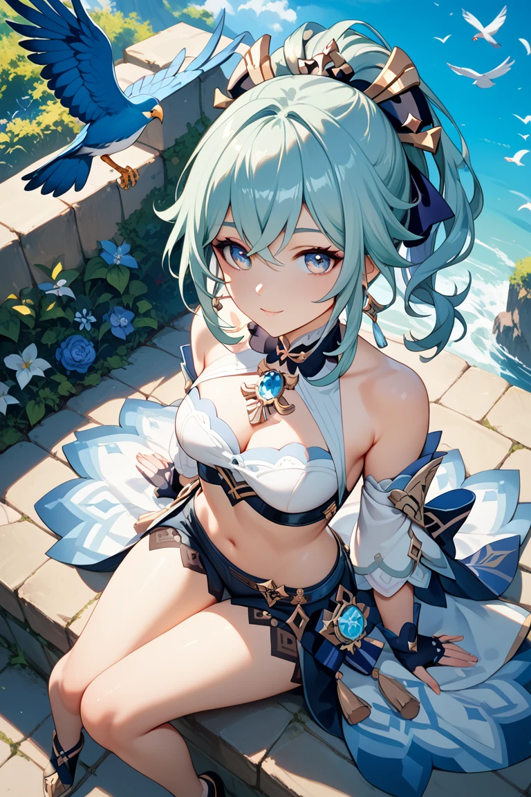 (extremely detailed CG unity 8k wallpaper),(((masterpiece))), (((best quality))), ((ultra-detailed)), (best illustration),(best shadow), ((an extremely delicate and beautiful)),dynamic angle,floating, fairyland,dynamic angle,sea of flowers,beautiful detailed garden,wind,classic,spring, (detailed light),feather, nature, (sunlight), river, forest,(((floating palace))),((the best building)),beautiful and delicate water,(painting),(sketch),(bloom),(shine), nsfw,