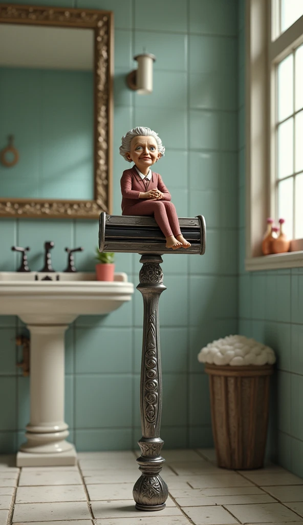((Detailed eyes)), mary jane shoes, full body in container, elder woman grandmother chained to a chair, white stockings, glasses, elder woman in container, elder face, elder alice in wonderland in container, happy, brunette, realistic hands, photorealistic, grandpawds, 4k UHD, dark vibes, hyper detailed, epic composition, octane render, sharp focus, high resolution isometric, (film grain:1.3), The light is sparkling, high quality photography, 3 point lighting, flash with softbox, 4k, HDR, smooth, sharp focus, high resolution, award winning photo, 80mm, f2.8, bokeh, (phgls, chained to a chair in container, bottle)