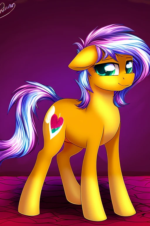 Earth pony, my little pony style, standing angrily, side view, earth colors
