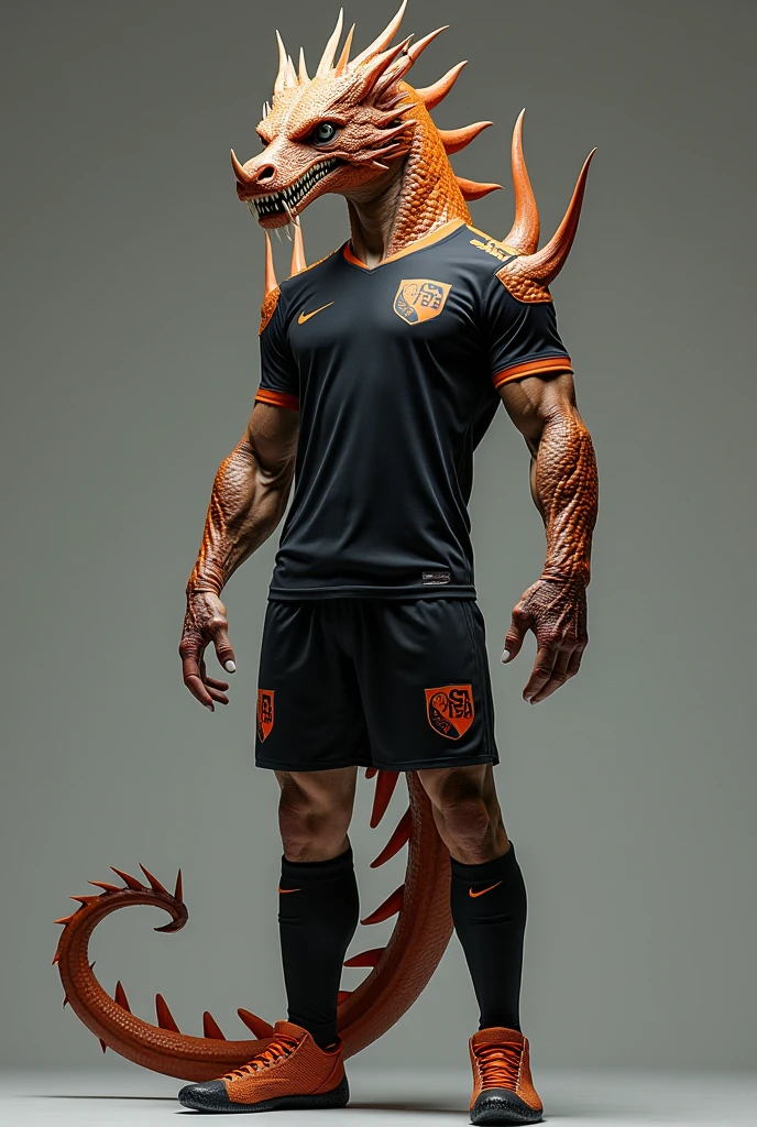 Football uniform with 10 written on the back, red dragons and black phoenixes in the background