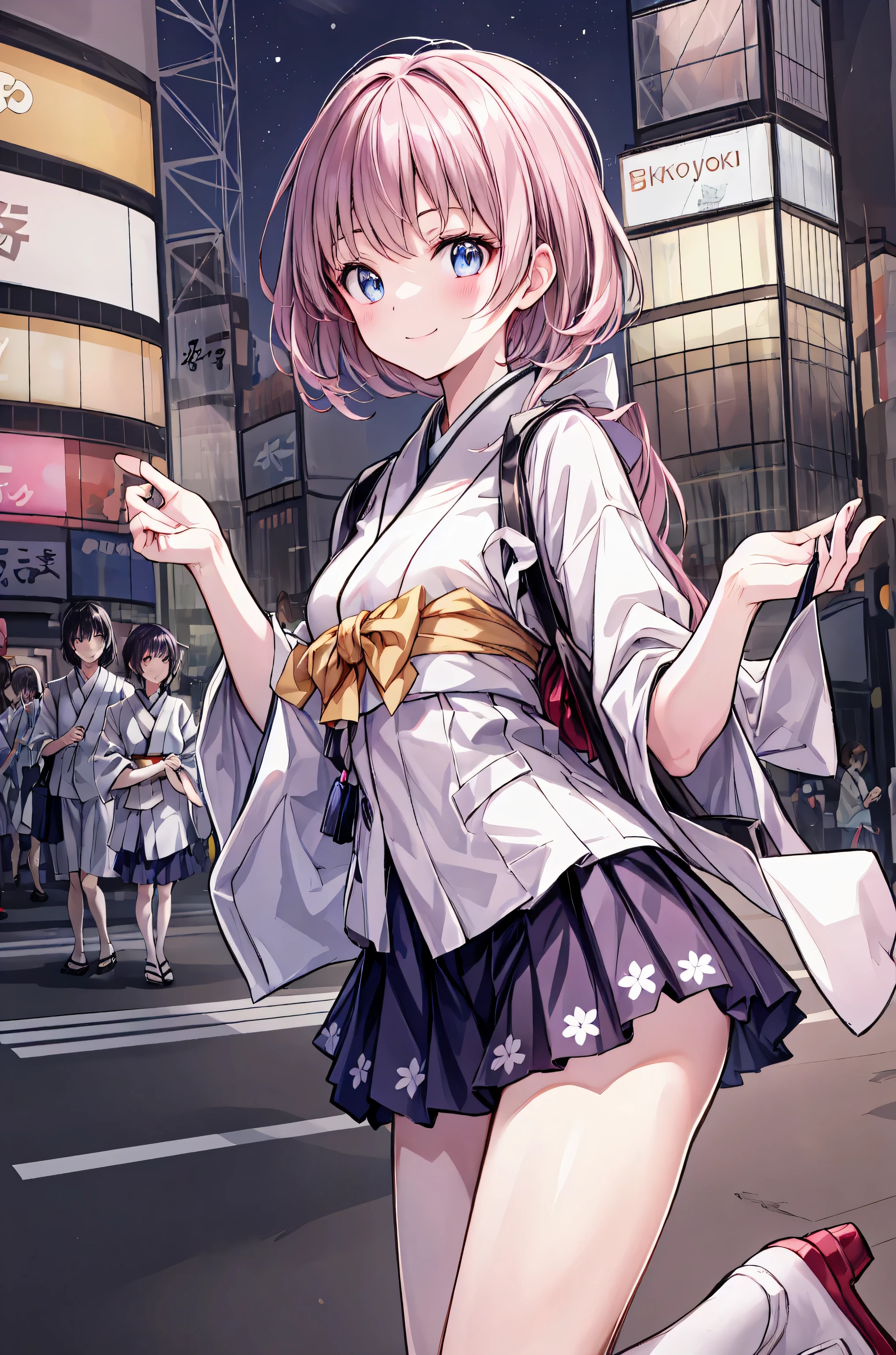 (( masterpiece)), ((top quality)), ((top quality)), (( very detailed)), ((8k CG wallpaper)), ((Very Delicate and Beautiful)), ((shape)), (high resolution), girl on the left、((( Tokyo の風景:2.0)))、((( Tokyo tower:3.0))),Around Town , my hair,Shortcut, 開口部のあるぼやけた my hair,短い編み込みの my hair, neat , slender beauty , correct posture, small breasts,beautiful legs, Her enchanting gray-blue eyes shine like stars, Saggy eyes , bright color, Beautiful Eyes,繊細なsmile,textured skin, top quality , kind , beautiful woman , anime style、ー、smileでピースサイン、対照的な前 my hair, highlight、 fluffy、すべての my hair型、、smile、cute、 photorealistic, Tokyo , Tokyo のビル街, Tokyo タワーが見える, cityscape,茶 my hair,Shortcut,ボサボサの my hair,短い編み my hair,neat,slender beauty,correct posture,small breasted,beautiful legs,Her enchanting gray-blue eyes shine like stars,Saggy eyes,bright color,Beautiful Eyes,A delicate smile,textured skin,top quality,優しくてbeautiful woman,anime style、