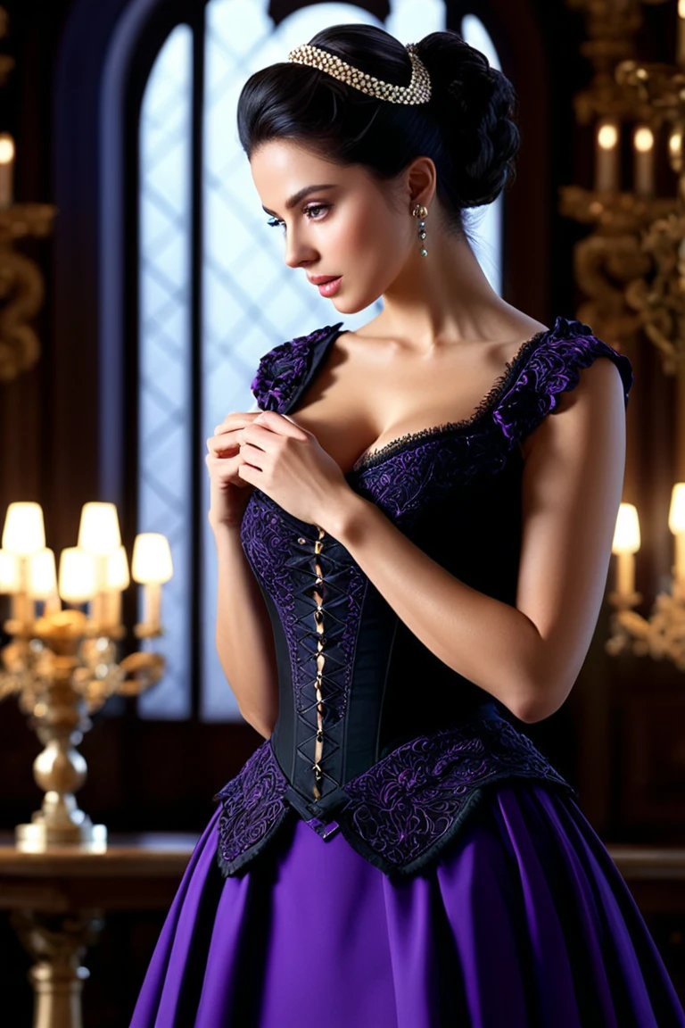 <lora:Lili:0.7> emilie_t8 ,3d model
Masterpiece, absurdres,HDR, wallpaper quality ,highly detailed eyes and face, [ballgown|butterfly_top], a woman in a gown posing for a picture in a room , wearing a black [ballgown|butterfly_top], (with butterfly design embroidery:0.8), open front,<lora:ButterflyGown:0.65>