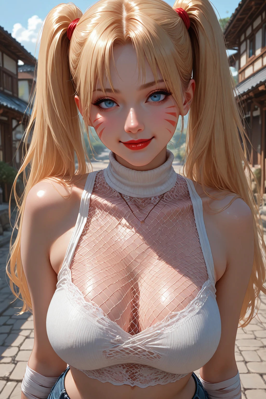 ((((highest quality))))、(((超精密CG16Kwall紙)))、(((masterpiece)))、(((Super detailed)))、(((Extreme detail)))、((１Mature 29 year old woman:1.6))、((Very beautiful Japanese faces))、((Zuo々Nozomi:1.5))、((Soft wavy ponytail hair、blunt bangs:1.5))、((Shiny pink hair:1.5))、Beautiful delicate eyes、Brown Eyes、eyeliner、Eyeshadow、High nose、Small nostrils、Small Mouth、Seductive lips、Beautiful breasts、((C cup size breasts))、Beautiful feet、eight-headed body、Perfect proportions、Perfect Anatomy、Perfect composition、Beautiful detailed shading、Beautiful, natural lighting、Beautiful detail glow、Depth of written boundary、(((High chroma)))、(((Real:1.9)))、((vivid:1.5))、((Beautiful Skin))、((Skin Texture))、((Realな皮膚感))、(((Cowboy Shot:1.6)))、((front view、shoot from front、Front low angle:1.6))、(((smile:1.5)))、((The woman is looking at this、looking at viewer、Facing forward:1.6))、Bright daylight、Natural light、(((background_wall、Foliage plant:1.5)))、(Gravure idol pose:1.6)、(((Dark grey high neck sleeveless ribbed knit slit mini dress with belt:1.6)))、((Scrunchie、Wearing earrings:1.3))、((Knee-high socks:1.5))、
