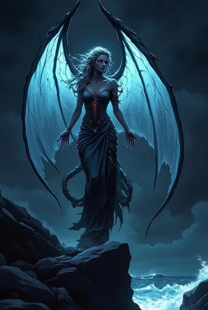 ((melhor qualidade)), ((tmasterpiece)), (um detalhado), ((Novo)), Succubus Temptation, ethereal beauty, empoleirado em uma nuvem, (Fantasy Illustration 1.3), olhares hipnotizantes, postura cativante, asas delicadas, Charme Sobrenatural, mystical sky, (Luís Royo1.2), (Yoshitaka Amano1.1), Noite de Lua, cor pastel, (Ambiente de nuvem detalhado1.3), (A high resolution1.2)