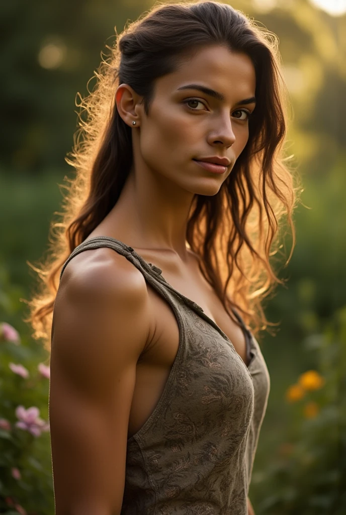 Gorgeous irish ginger woman, flower field, wet, backlighting, golden hour, breathtaking, in dusty attic, soaked jeans, hazy foggy etheral morning, detailed face, detailed symmetric circular iris, realistic, stunning realistic photograph, octane render, intricately detailed, cinematic, disheveled skimpy fabric, sultry, bare, exposed, boxershorts, detailed face, foggy, sweaty, godrays, haze, atmospheric, photojournalism, busy background, volumetric lighting, neo-expressionism, art photography, gorgeous mood, hazy morning, surrounded by flowers and petals, sunrays on skin, sweaty, long hair, ultrarealistic