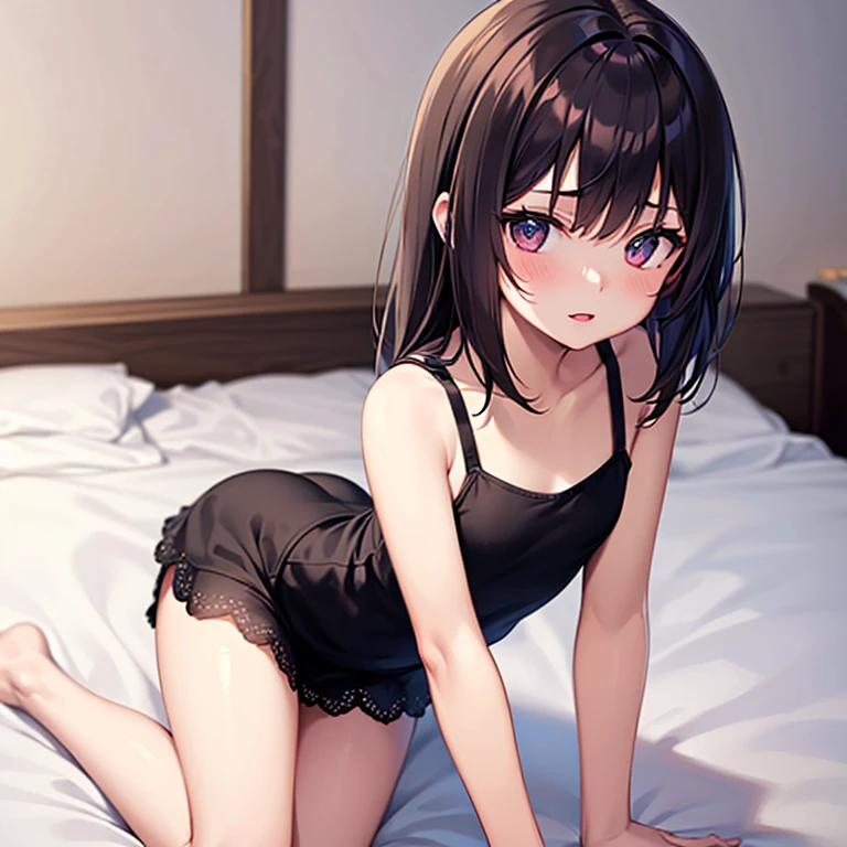 NSFW,Hololive,natsuiro matsuri,One Side Ponytail,Bodycon,Micro Dress,Massage parlour,bed,pillow,(Perfect hands),(Perfect Anatomy),(masterpiece),(highest quality),Prone