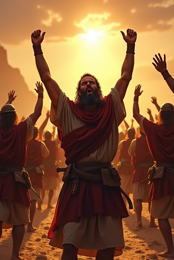 Ancient city of Troy, small number of people are celebrating on the streets after a long war