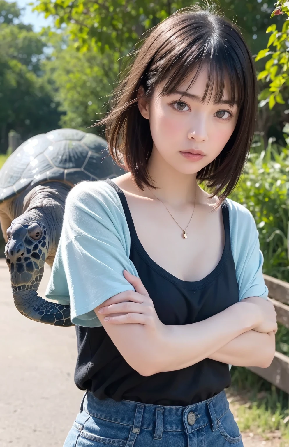 Photograph the whole body、(Very large breasts、Very heavy chest),20-year-old,young woman、Japanese、((Short Hair)),beautiful girl、Beautiful face、Beautiful Face、slender、thin,Glaring expression,(((Beautiful nipples are visible))),Accentuate your breasts,White skin、photograph, Realistic, highest quality, Detailed face、garden、heavy rain、Muddy water、The whole body is wet with mud、My hair is wet with mud、(((He is wearing a T-shirt with a large hole in the chest area.、Black collar)))、Written boundary depth, Bokeh,Watching the audience、Sad face、Tears flowing、Are crying、(((Face is reflected))),(((Exposing her breasts))),(((Exposed nipples))),Hands are not reflected、Hands down,(((Exposing her breasts))),(((Exposed nipples))),(((Man kisses woman's breasts))),,(((Man kisses woman's breasts))),(((Man kisses woman's breasts))),(((Man kisses woman's breasts))),(((Man kisses woman's breasts)))、(((He is wearing a T-shirt with a large hole in the chest area.、Black collar)))、(((Depiction of the face)))、