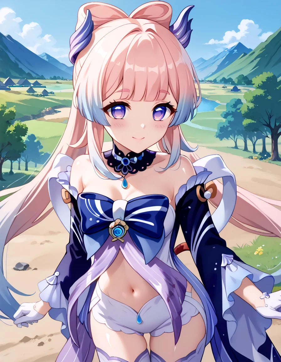 (masterpiece), best quality, expressive eyes, perfect face,w sitting, w sitting on ground, arm between legs, both arm between legs, anime character,genshin impact,woman,kokomidef,kokomirnd