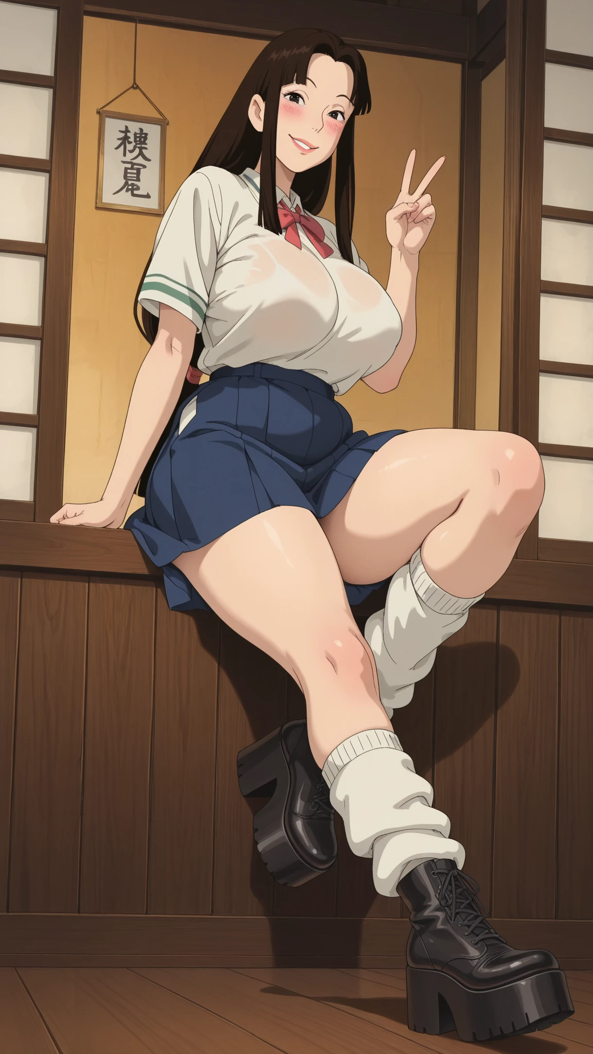 Short Hair Hair, by the cafe, glad, Sexy Underwear, Black underwear .