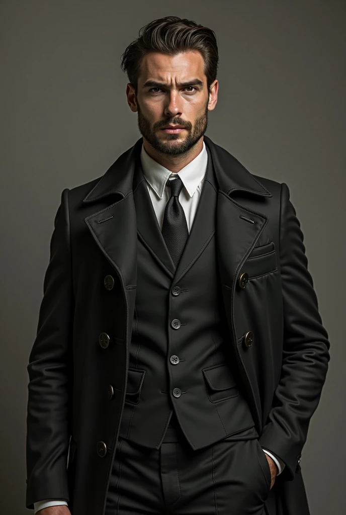 Shirter beard, more like stubble and a little younger