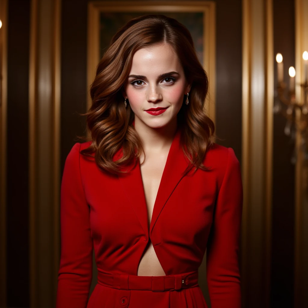 emma watson in red suit