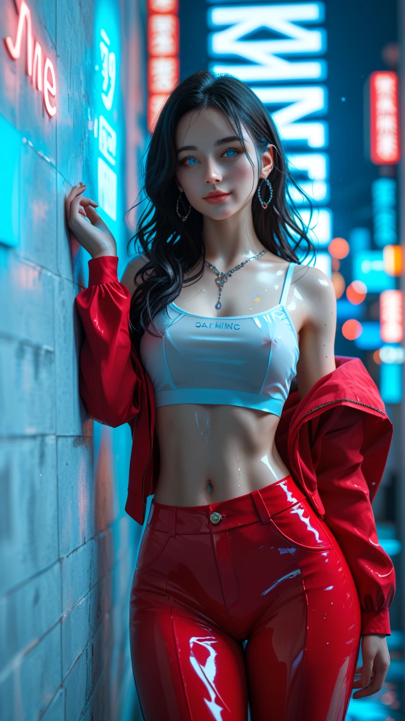 dress,, Urban beautiful girl college student, masterpiece, light makeup, red lips, silver hair, messy long hair, street background, beautiful, elegant. Ultra-fine details, master works, real texture, cinematic lighting realism, perfect work, 8k, HD, exquisite facial features, slim figure, bright big eyes, smooth skin, earrings, necklace, tattoos