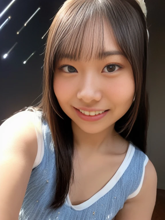 1 girl、fart、Shyness、smile、blue sky