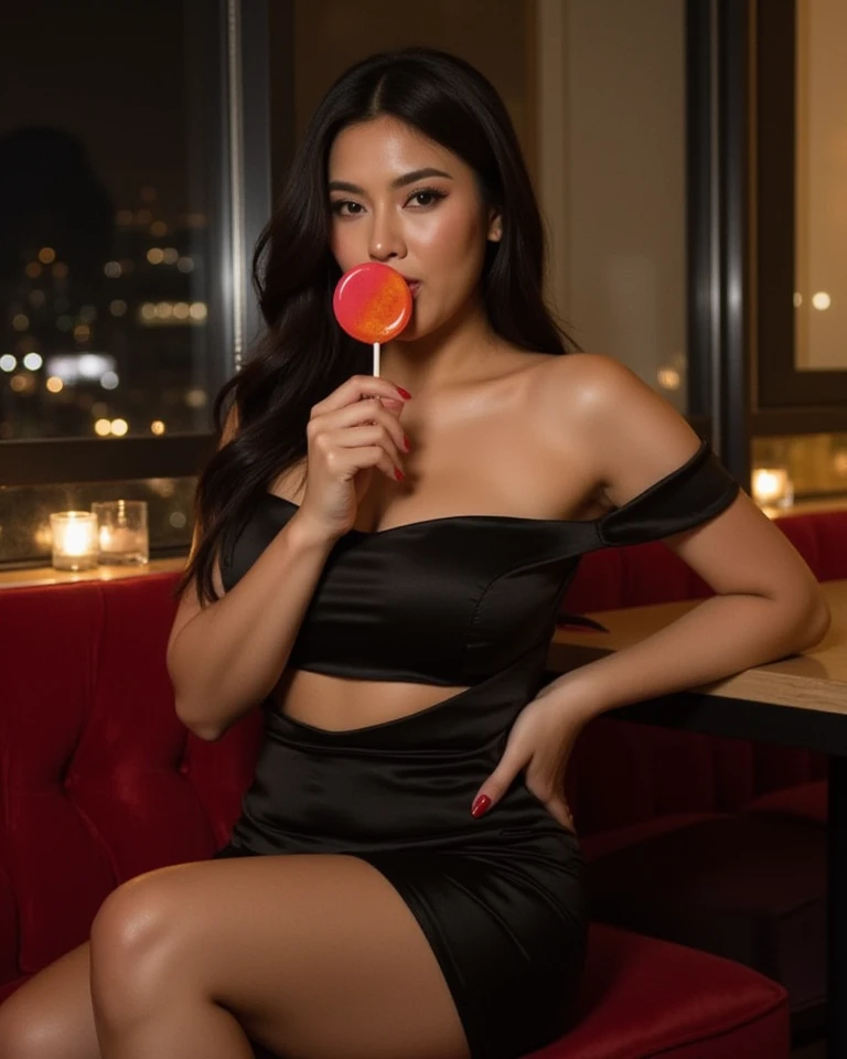 fille, cheveux noirs, Nuit, Robe de cocktail, fleur, luz
