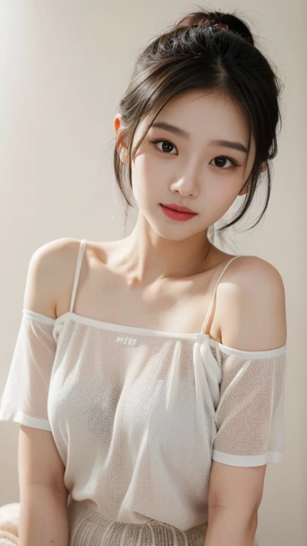 Top quality, realistic, perfect human body structure, very detailed, very delicate and beautiful, RAW photography, night cityscape, professional lighting, face lighting, depth of field, single focal, full body photo, 18 year old woman, short hair, brown eyes, small head, ((big)), baby face, fashion girl, beautiful eyes, real face, real skin, real face, realistic skin, detailed eyes, (fashionable hairstyle: 1.3), Sexy pose, viewer, looking at detailed face and breasts,  naked portrait, nude photography, shiny nipple, show armpit, ultra high resolution face texture 