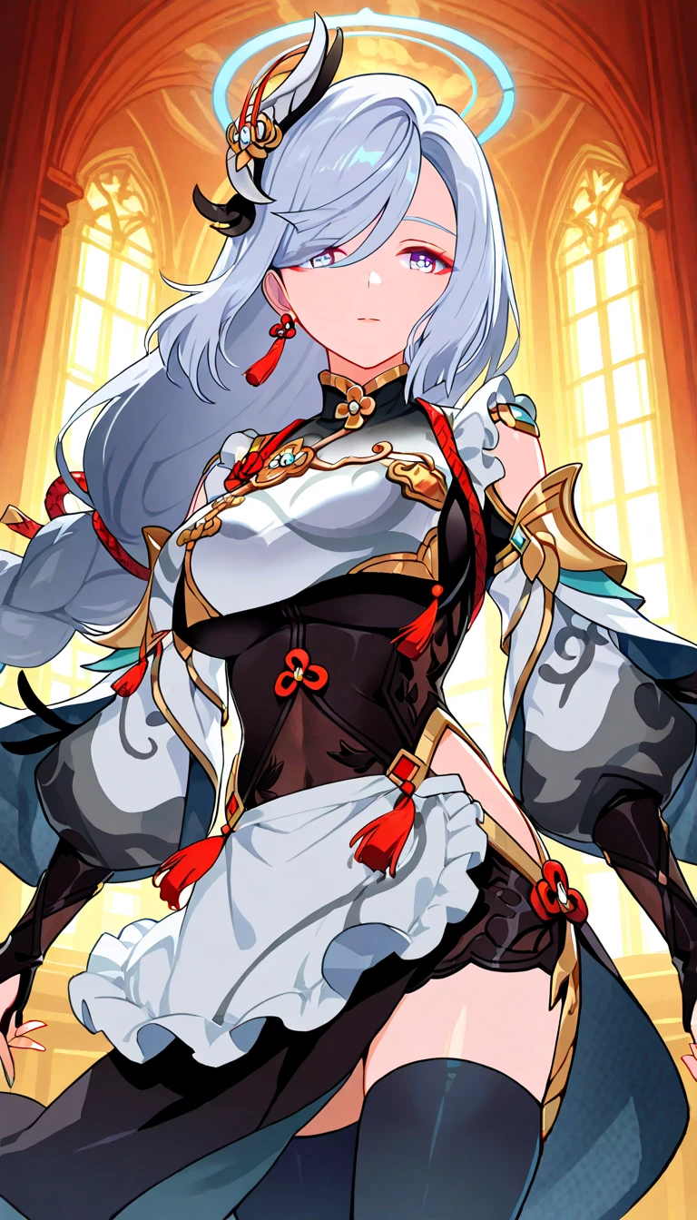 Close-up of a woman with a crown on her head, white-haired god, onmyoji detailed art, beautiful fantasy empress, onmyoji, onmyoji portrait, ((beautiful fantasy empress)), heise jinyao, korean art nouveau anime, xianxia fantasy, Belle peinture de personnage, Alphonse Mucha and Rose Drews, drank