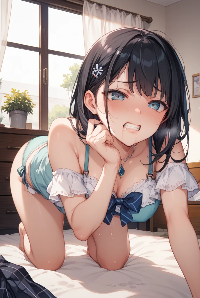 {{{Top quality}}}, {{Very detailed high-definition face, high-definition beautiful eyes, super detail: 1.3), (Delicate illustration: 1.2)}}, Park (Late night park, Popular No. , 3 men) (girl rape), {{{Top quality}}}, (sexual bullying, sex between men and women), NSFW, semen, love juice, 1 high school girl (16 years old, black hair, innocent, face), (Idol costume (cute, cute skirt, lace panties, half-undressed), breasts (slightly large), round face, (baby face: 1.2), (short limbs), crying face, drooling, urination, gaping anus, :1.1), Puni, anal juice, (blowjob: 1.4), girl gang raped in a park at night, men's penises penetrate the girl's vagina, anus, and mouth, NSFW), low angle, full body shot, close-up of crotch (Girl, three penises penetrate her vagina at the same time, and a penis penetrates her anal hole)