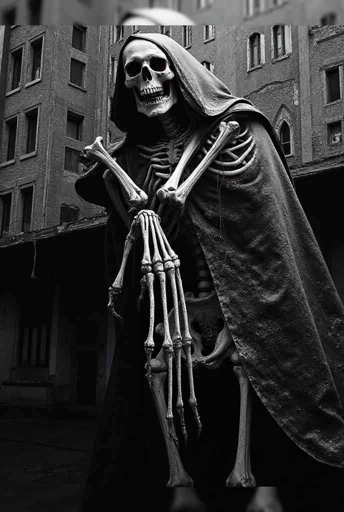 Medieval doctors and Death, people in I paid, Black and white image, medical symbols